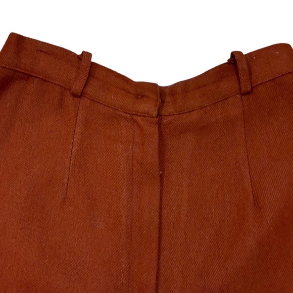 70s WOOL BLEND RUSSET BROWN WIDE LEG KNEE LENGTH CULOTTES LAGENLOOK STYLING XS - Picture 3 of 6